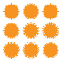 set of wavy and pointed edge sticker background