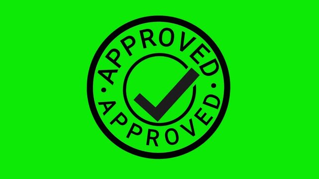 Approved Logo Green Screen Stamp Animation Green Screen Background