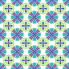 Floral Ornament: Repeating Decorative Motif in Vivid Colors
