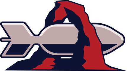 bomb fins in a utah rock hole illustration 