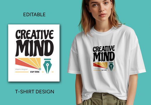 Creative Mind T Shirt Design Template