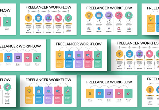Freelancer Workflow Infographic Template Layout