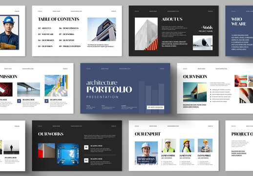 Modern Architecture Portfolio Presentation Template Layout