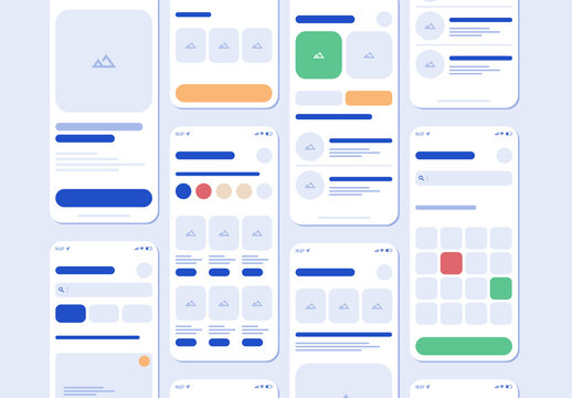 Travel Agency Mobile App UI UX Wireframe Set