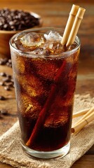 Iced Coffee with Cinnamon Sticks