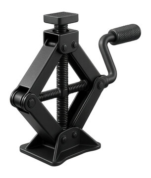 Foldable portable screw jack for convenient tool kit storage.