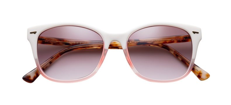 Photograph of sunglasses with a hexagonal frame in gold and brown, high resolution, white background, product photography. 