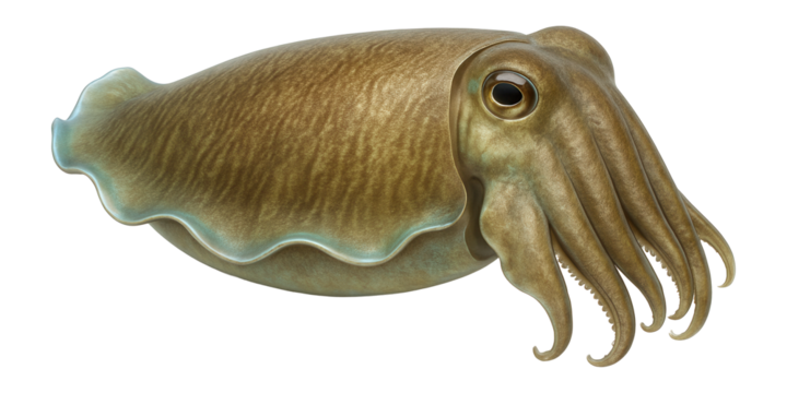 Cuttlefish with broad body and wavy fin