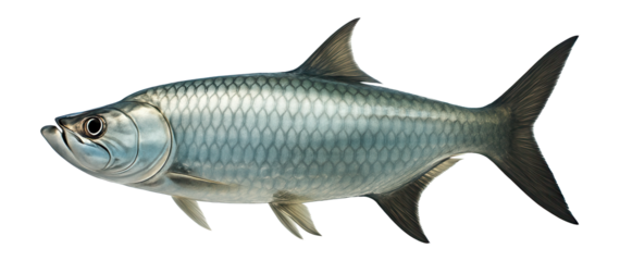 Tarpon with large scales and elongated body