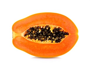 Close-up of a papaya half