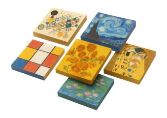 Art-themed sticky notes with design