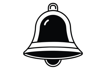 Black and White Bell Icon Simple with White Background