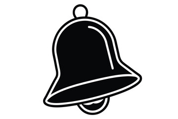 Bell Icon Silhouette with Smooth Lines on White Background