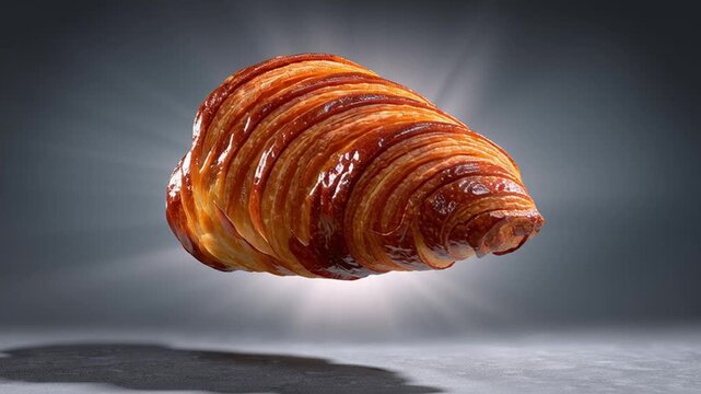 Croissant levitation showcasing exquisite pastry art