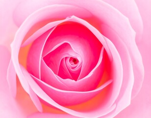 Close-up of a pink rose's center