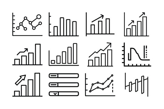Collection of Business and Financial Graph Icons chart