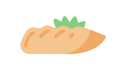 Delicious sandwich baguette with fresh lettuce vector illustration food clip art for design and decoration