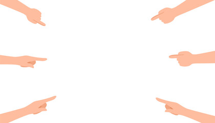 vector illustration of hands theme hands pointing towards the center