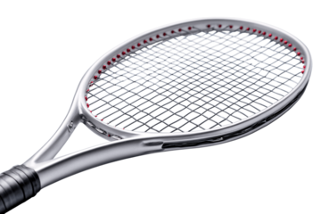 Tennis racket isolated on white background --ar 3:2