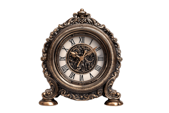 Table clock isolated on white background --ar 3:2