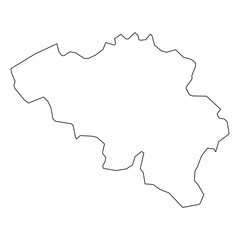 Belgium map outline &ndash; simple country border vector