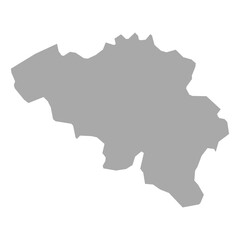 Belgium map outline – simple gray country vector