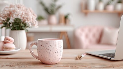 Pastel Coffee Break Still Life Scene