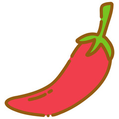 vector illustration of a red chili