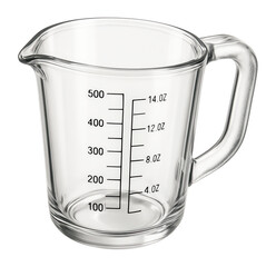 Glass measuring cup with handle