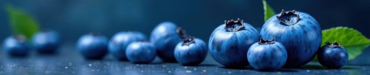 Obraz premium Single juicy blueberry, plump and ripe, vibrant blue , round, harvest