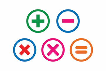 Fototapeta premium Mathematical symbols in circles on white background