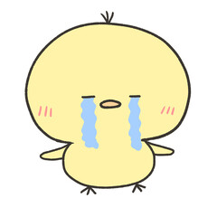 泣いているヒヨコ