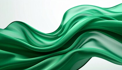 Abstract Green Flowing Fabric Swirls Elegant Design.