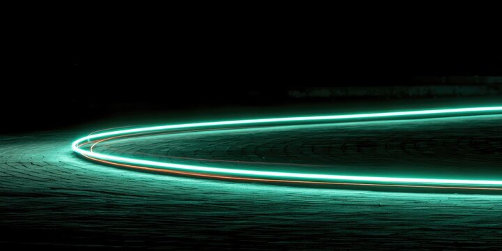 Green light circle on black