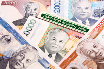 American Permanent Resident Card on Lao Kip