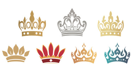 Royal Crown Stencil Icon – Elegant Decorative Vector Element