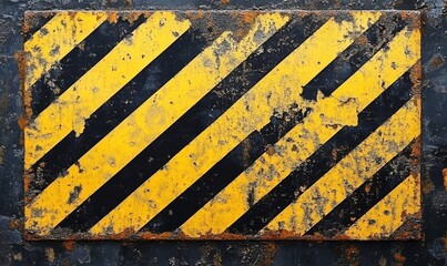 hazard yellow and black striped sign with strong diagonal lines, symbolizing safety and warning in hazardous environments, Generative AI
