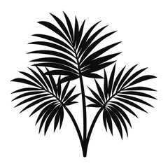 Vector art of three black palm leaves silhouette