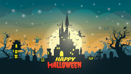 Illustration vector of happy Halloween.
