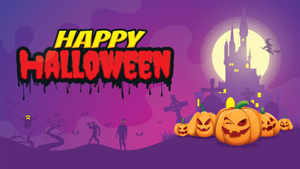 Illustration vector of happy Halloween.
