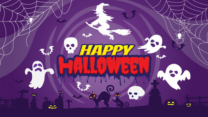 Illustration vector of happy Halloween.
