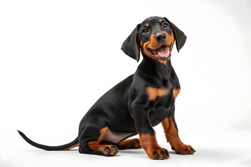 Joyful Black and Tan Dachshund Puppy Portrait