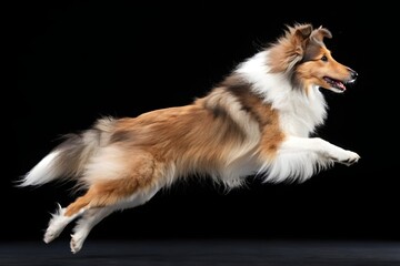 Sheltie in Mid-Air: A Stunning Canine Leap