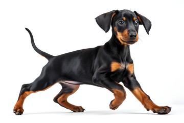 Playful Miniature Pinscher Puppy in Motion