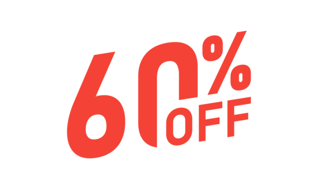 60% Off Promotion Graphic Eye-Catching Red Sale Announcement