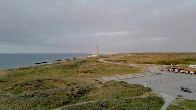 Morning aerial views of Grenen on the Northern Tip of Denmark