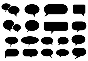 set of black and white speech bubbles,comic speech bubbles.communication concept, Speak bubble, simple flat design. text box and message icon vector illustration