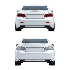 Fototapeta premium Car Front and Back View Isolated