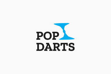 creative icon pop darts logo design vector inspiration. modern symbol logo of pop dart sport design template isolated on white background