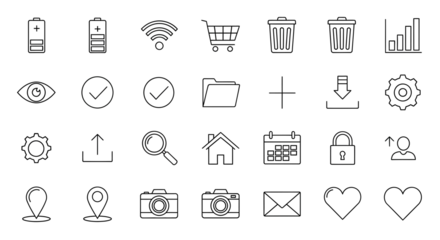 set of icons for web transparent 